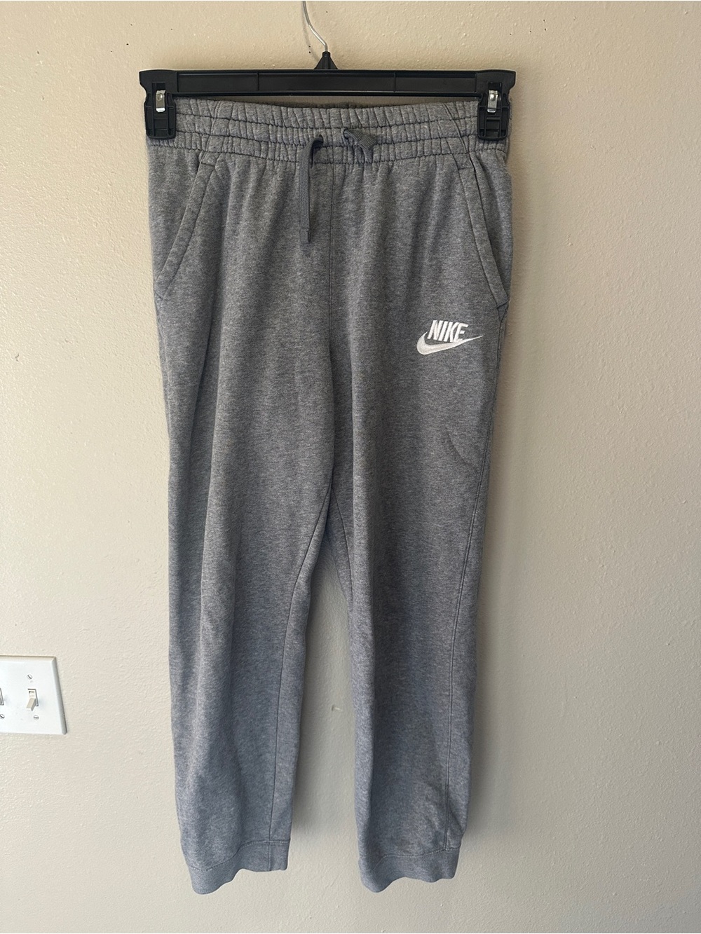 Nike Gray Kids Logo Joggers with Drawstring